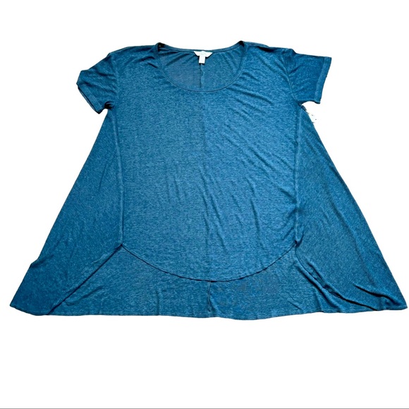 Sun & Shadow Tops - SUN & SHADOW SHORT SLEEVE HI-LOW TOP L